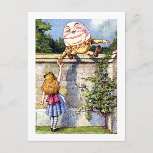 Alice Meets Humpty Dumpty in Wonderland Postcard