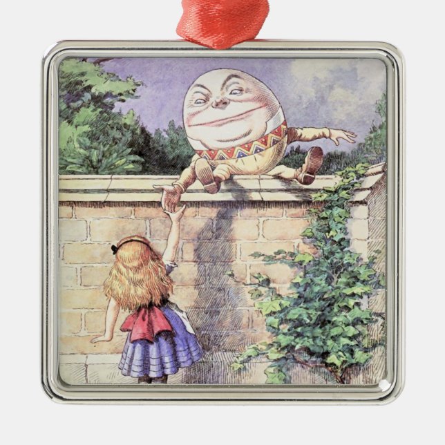 Alice Meets Humpty Dumpty Metal Ornament (Front)