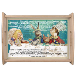 Alice meets Mad Hatter for Tea Serving Tray