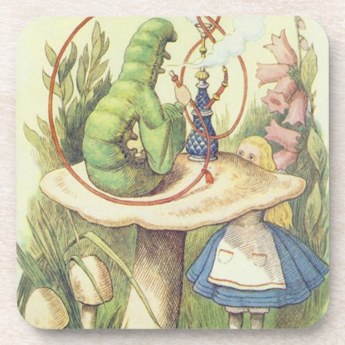 Alice Meets the Caterpillar Beverage Coaster