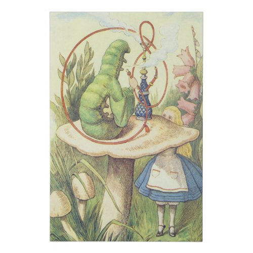 Alice Meets the Caterpillar Faux Canvas Print