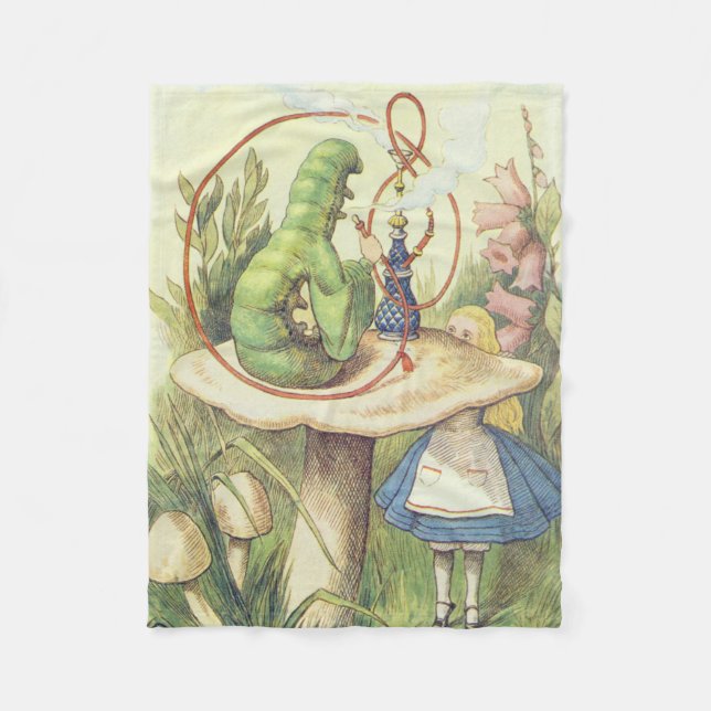 Alice Meets the Caterpillar Fleece Blanket (Front)