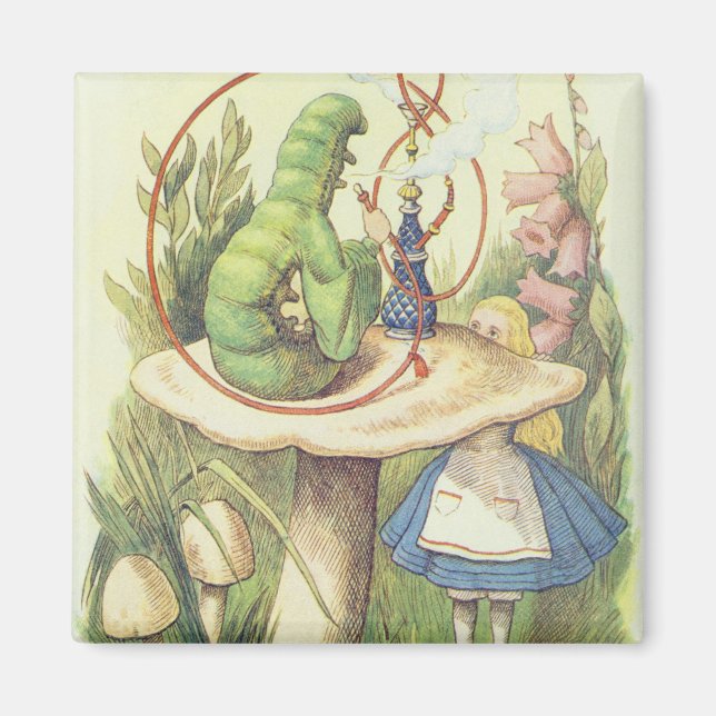 Alice Meets the Caterpillar Magnet (Front)