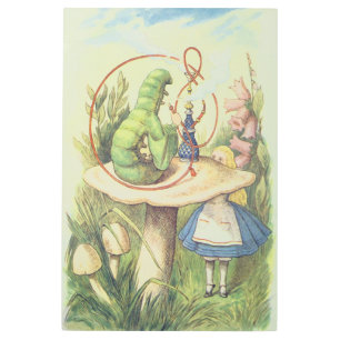 Alice Meets the Caterpillar Metal Print