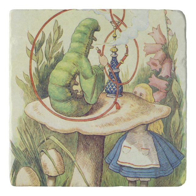 Alice Meets the Caterpillar Trivet (Front)