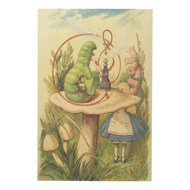 Alice Meets the Caterpillar Wood Wall Art (Front)