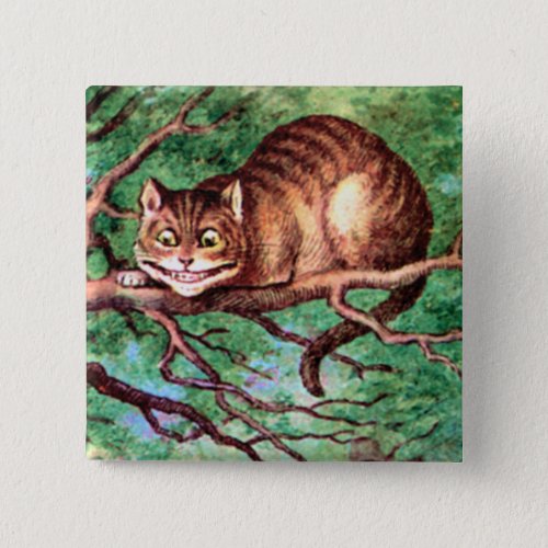 Alice Meets The Cheshire Cat in Wonderland Pinback Button