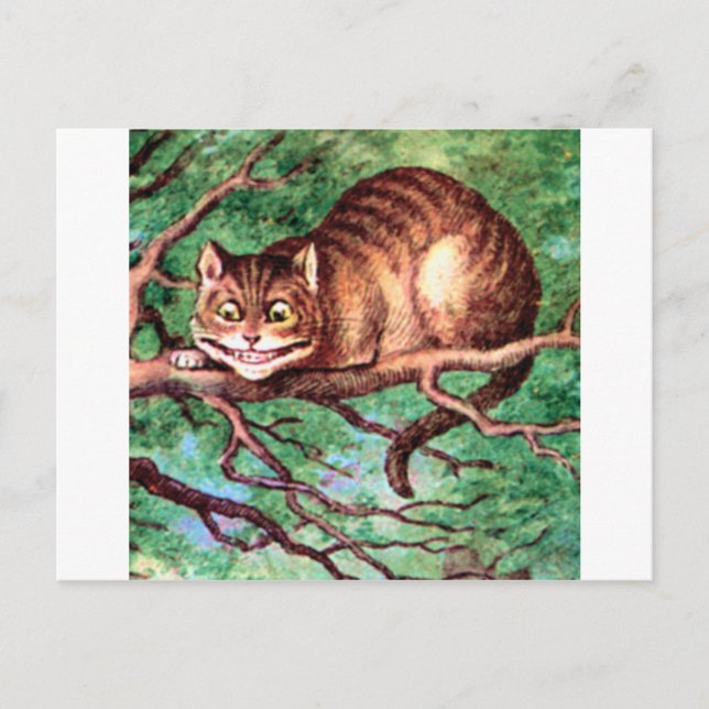 Alice Meets The Cheshire Cat in Wonderland Postcard (Front)