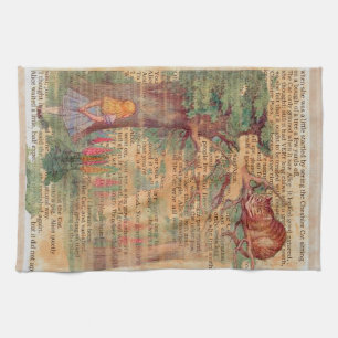 Alice meets the Cheshire .cat Towel