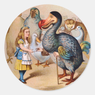 ALICE MEETS THE DODO BIRD CLASSIC ROUND STICKER