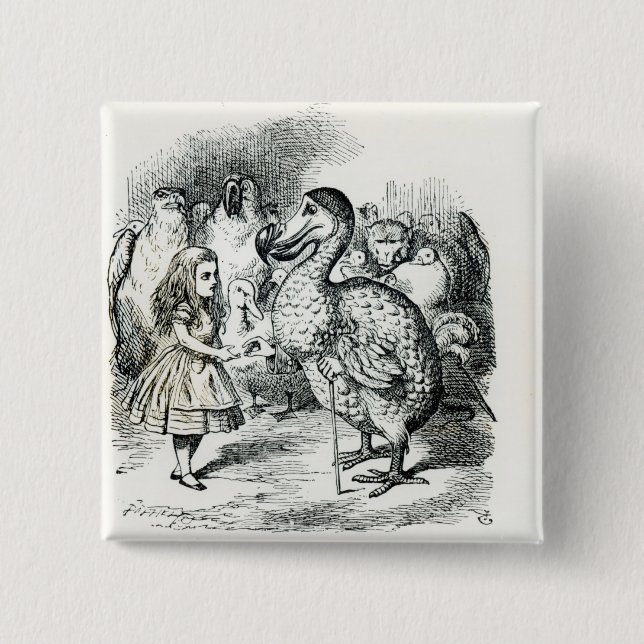 Alice meets the Dodo Pinback Button (Front)