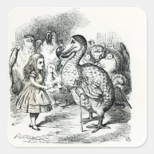 Alice meets the Dodo Square Sticker