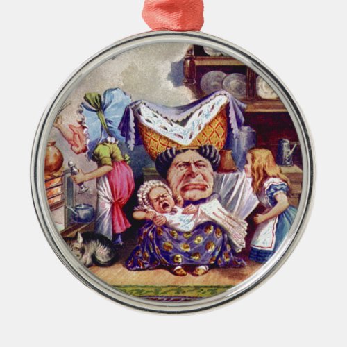 Alice Meets the Duchess and the Pic Baby Metal Ornament