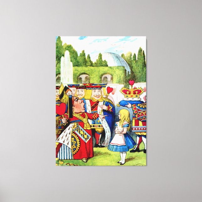 Alice Meets the Queen of Hearts in Wonderland Canvas Print (Front)