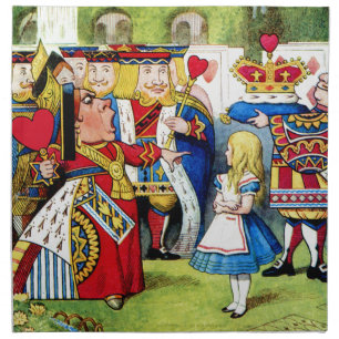 Alice Meets the Queen of Hearts in Wonderland Napkin