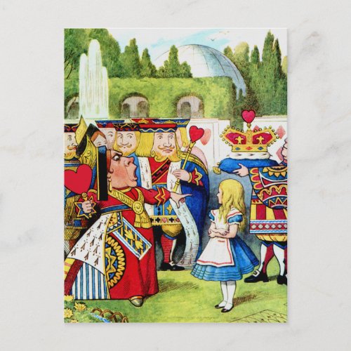 Alice Meets the Queen of Hearts in Wonderland Postcard
