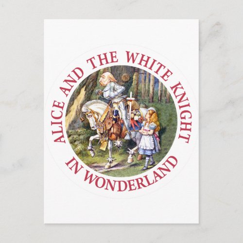 Alice Meets the White Knight in Wonderland Postcard