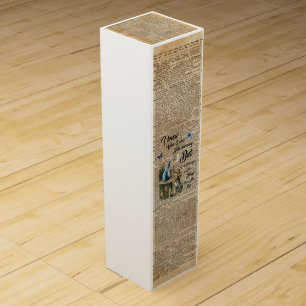 Alice,Mushroom and Jin,Vintage Dictionary Art Wine Gift Box