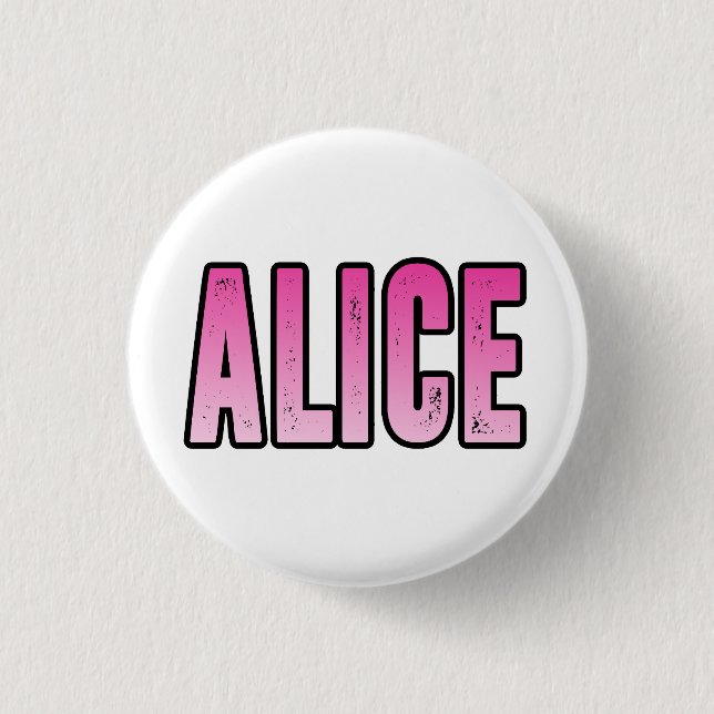 Alice name button (Front)