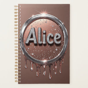 Alice Name Diamond Logo Badge in Sparkling Jewelry Planner