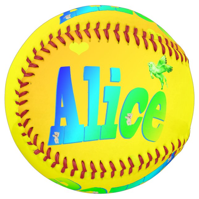 Alice Name Logo On Yellow, Softball (Front Left)