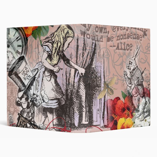 Alice nonsense curtain wonderland 3 ring binder (Background)