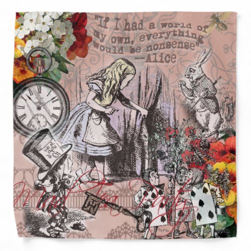 Alice nonsense curtain wonderland bandana