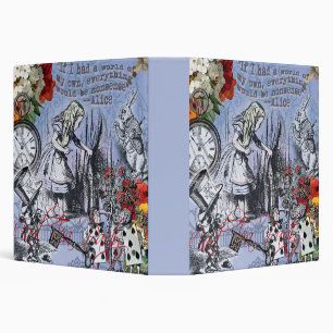 Alice nonsense curtain wonderland - Blue 3 Ring Binder