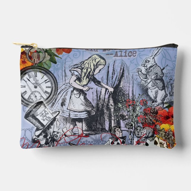 Alice nonsense curtain wonderland - Blue Accessory Pouch (Front)
