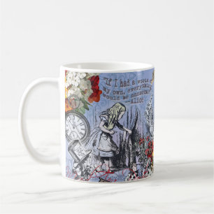 Alice nonsense curtain wonderland - Blue Coffee Mug