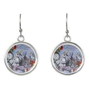 Alice nonsense curtain wonderland - Blue Earrings