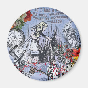 Alice nonsense curtain wonderland - Blue Magnet