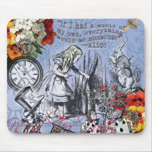 Alice nonsense curtain wonderland - Blue Mouse Pad