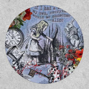 Alice nonsense curtain wonderland - Blue Patch