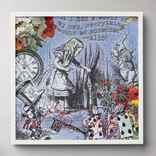 Alice nonsense curtain wonderland - Blue Peel And Stick Photo Tile
