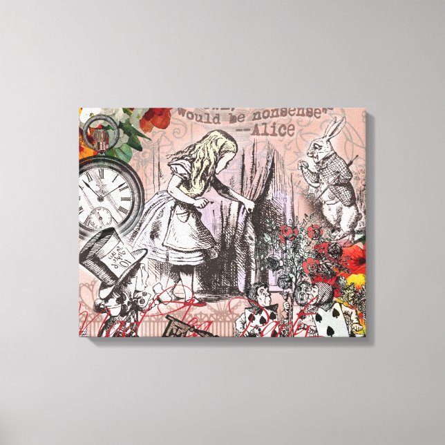 Alice nonsense curtain wonderland canvas print (Front)