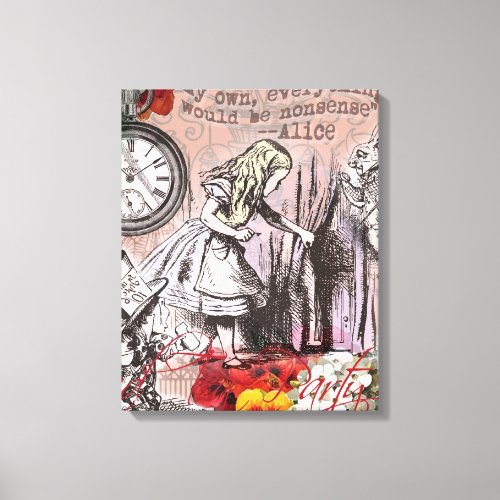 Alice nonsense curtain wonderland canvas print