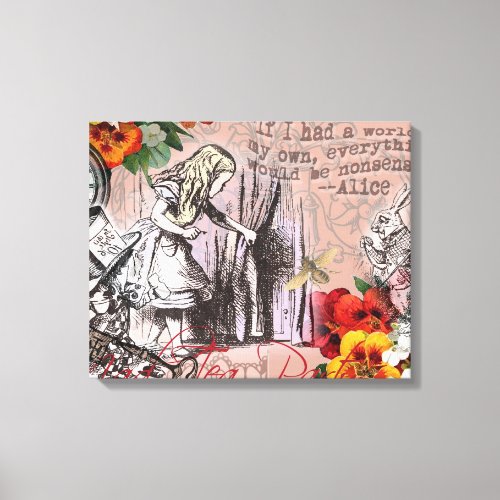 Alice nonsense curtain wonderland canvas print