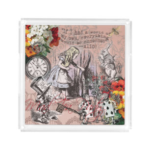 Alice nonsense curtain wonderland classic acrylic tray