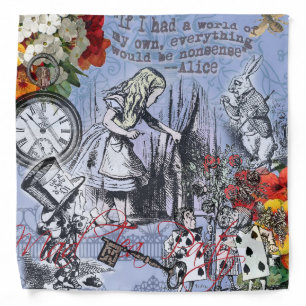 Alice nonsense curtain wonderland classic bandana