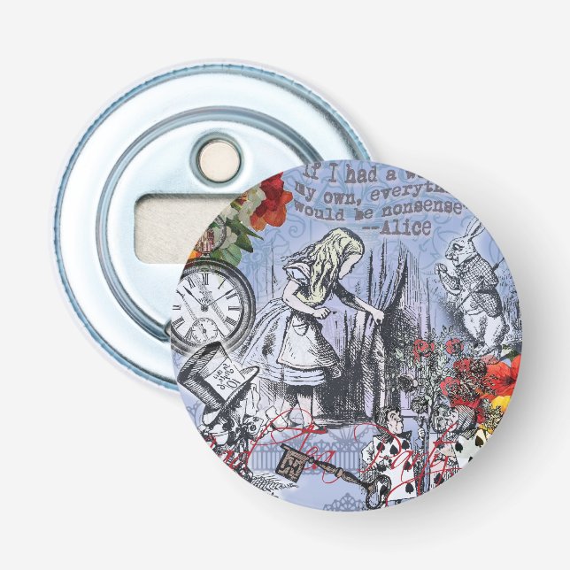 Alice nonsense curtain wonderland classic bottle opener (Front)