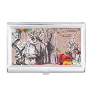 Alice nonsense curtain wonderland classic business card holder
