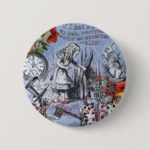 Alice nonsense curtain wonderland classic button