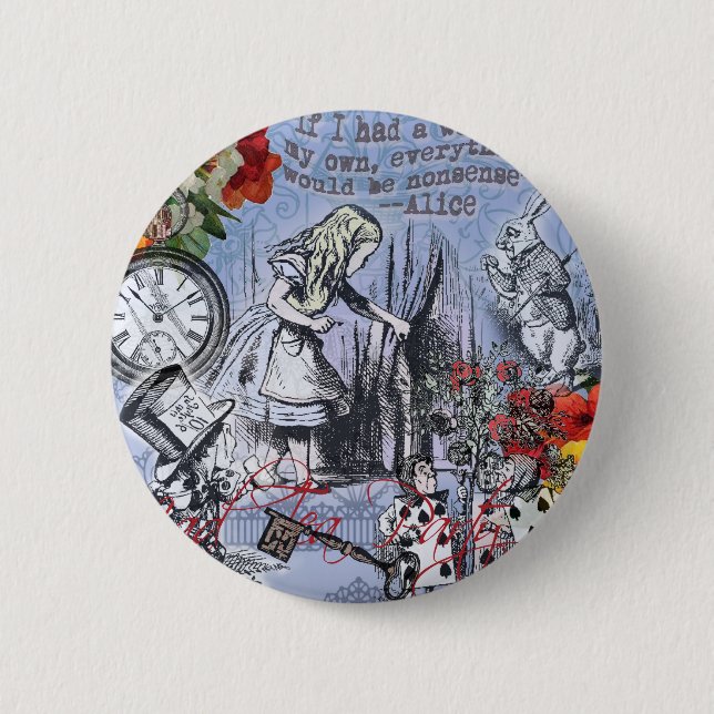 Alice nonsense curtain wonderland classic button (Front)