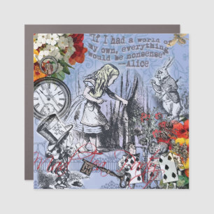 Alice nonsense curtain wonderland classic car magnet