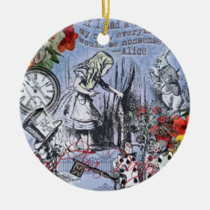 Alice nonsense curtain wonderland classic ceramic ornament