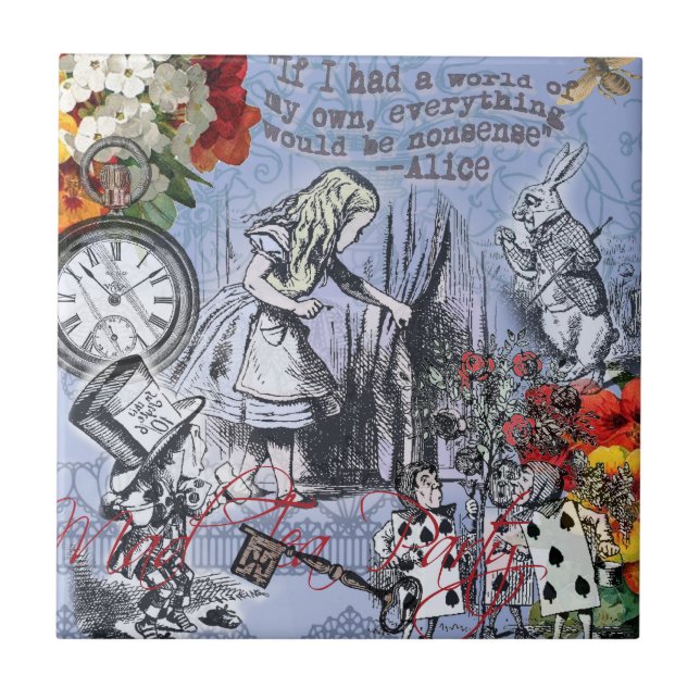 Alice nonsense curtain wonderland classic ceramic tile (Front)