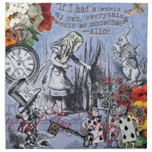 Alice nonsense curtain wonderland classic cloth napkin