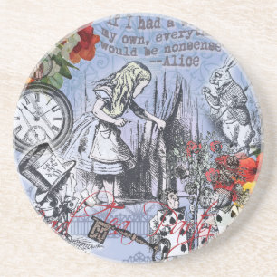Alice nonsense curtain wonderland classic coaster