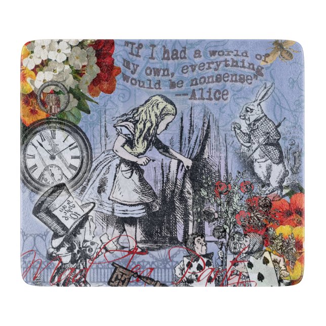 Alice nonsense curtain wonderland classic cutting board (Front)